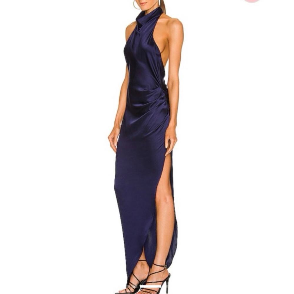 New Amanda Uprichard  Revolve samba silk imperial blue dress gown sz XL - Picture 3 of 10